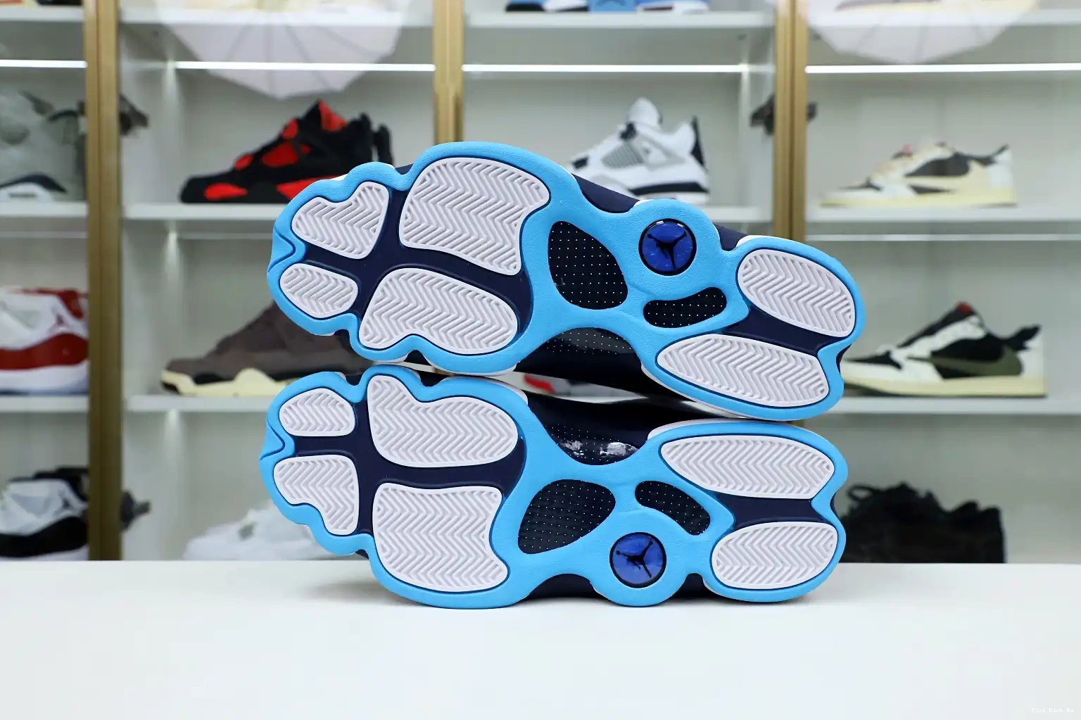 13 POWDER WHITE Kimikick BLUE OBSIDIAN 414571-144 RETRO JORDAN AIR 0603